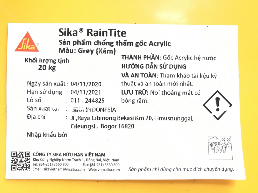 Sơn chống thấm tường ngoài SIKA RAINTITE